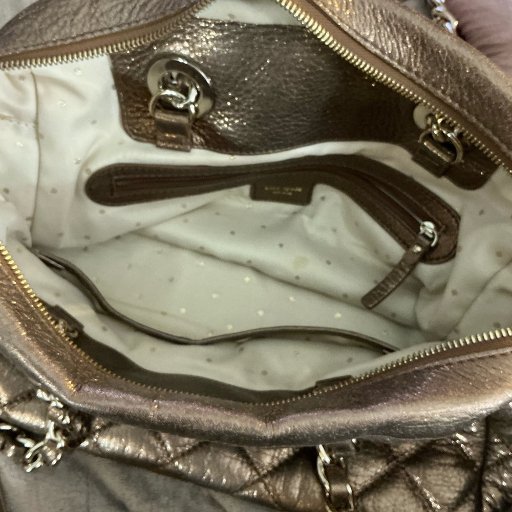 Kate Spade New York Quilted Metallic Leather Satchel - Picture 14 of 16